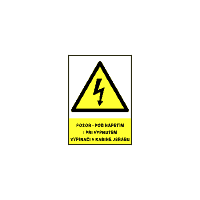 0123a - Pozor - pod napětím i při vypnutém vypínači v kabině jeřábu!