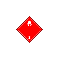 BZ02.1b - ADR č.2.1 - Nebezpečí požáru - hořlavé kapaliny (červený podklad, bílý tisk)