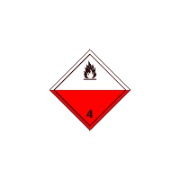 BZ04.2 - ADR č.4.2 - Samozápalné látky (červený trojúhelník, černý tisk)