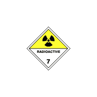BZ07d - ADR č.7D - Radioaktivní látka představující nebezpečí (žlutý trojúhelník, černý tisk)