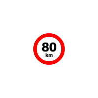 DP02 - Označení rychlosti 80km