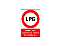 DP22f - Zákaz vjezdu motorových vozidel s pohonem LPG! 