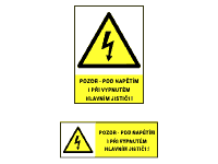 0122b - Pozor - pod napětím i při vypnutém hlavním jističi! 