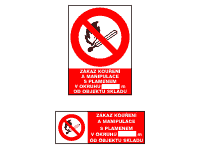 4206a - Zákaz kouření a manipulace s plamenem v okruhu ....m od objektu skladu