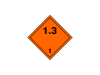 BZ01.3 - ADR č.1.3 - Náchylné k výbuchu (oranžový podklad, černý tisk)