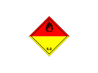 BZ05.2 - ADR č.5.2 - Organický peroxid, nebezpečí požáru (žlutý podklad, černý tisk) 