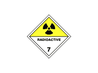 BZ07d - ADR č.7D - Radioaktivní látka představující nebezpečí (žlutý trojúhelník, černý tisk)