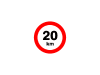 DP02 - Označení rychlosti 20km