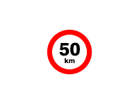 DP02 - Označení rychlosti 50km