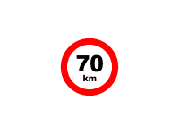 DP02 - Označení rychlosti 70km