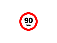 DP02 - Označení rychlosti 90km