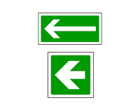 POZ22a - Označení směru úniku - šipka - bílý okraj