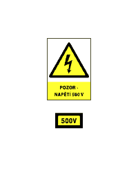 0181e - Pozor napětí 500 V