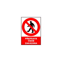 5399c - Přeprava osob zakázána !