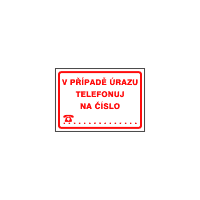 7708 - V případě úrazu telefonuj na číslo....  (text)