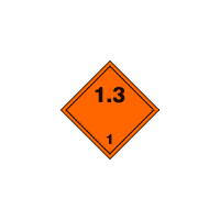 BZ01.3 - ADR č.1.3 - Náchylné k výbuchu (oranžový podklad, černý tisk)