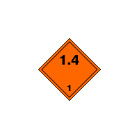 BZ01.4 - ADR č.1.4 - Náchylné k výbuchu (oranžový podklad, černý tisk)