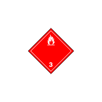 BZ03b - ADR č.3 - Nebezpečí požáru - hořlavé kapaliny (červený podklad, bílý tisk)