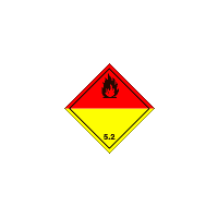 BZ05.2 - ADR č.5.2 - Organický peroxid, nebezpečí požáru (žlutý podklad, černý tisk)