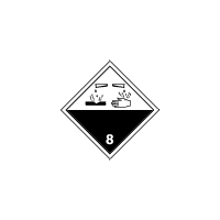 BZ08 - ADR č.8 - Žíravá látka (bílý podklad, černý tisk)