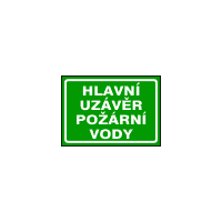 POZ33a - Hlavní uzávěr požární vody (text v zeleném poli)