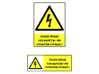 0123b - Pozor přívod pod napětím i při vypnutém vypínači! 