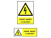 0181a - Pozor - napětí 3x230/400 V 