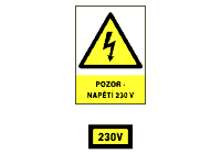 0181c - Pozor napětí 230 V 