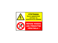 8212a - Výstraha životu nebezpečno dotýkat se elektrických zařízení / Nehas vodou ani pěnovými přístroji!