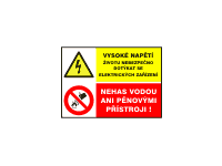 8213 - Vysoké napětí životu nebezpečno dotýkat se elektrických zařízení / Nehas vodou ani pěnovými přístroji! 