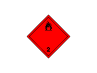 BZ02.1a - ADR č.2.1 - Nebezpečí požáru - hořlavé kapaliny (červený podklad, černý tisk) 