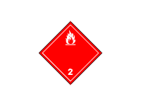 BZ02.1b - ADR č.2.1 - Nebezpečí požáru - hořlavé kapaliny (červený podklad, bílý tisk) 