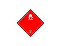 BZ03b - ADR č.3 - Nebezpečí požáru - hořlavé kapaliny (červený podklad, bílý tisk) 