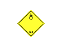BZ05.1 - ADR č.5.1 - Látka podporující hoření (žlutý podklad, černý tisk) 