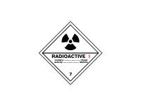 BZ07a - ADR č.7A - Radioaktivní látka v kusech kateg. I. (bílý podklad, černý tisk) 