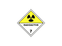 BZ07d - ADR č.7D - Radioaktivní látka představující nebezpečí (žlutý trojúhelník, černý tisk) 