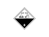 BZ08 - ADR č.8 - Žíravá látka (bílý podklad, černý tisk)