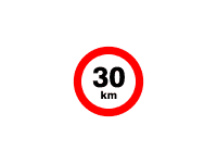 DP02 - Označení rychlosti 30km 
