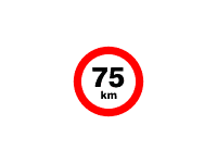 DP02 - Označení rychlosti 75km 