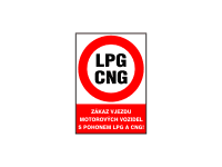 DP22g - Zákaz vjezdu motorových vozidel s pohonem LPG a CNG ! 