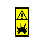 DP67 - Výstraha - nebezpečí výbuchu při vzniku hořlavých prachů 
