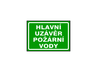 POZ33a - Hlavní uzávěr požární vody (text v zeleném poli)