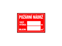 POZ33b - Požární nádrž - sací výška - objem